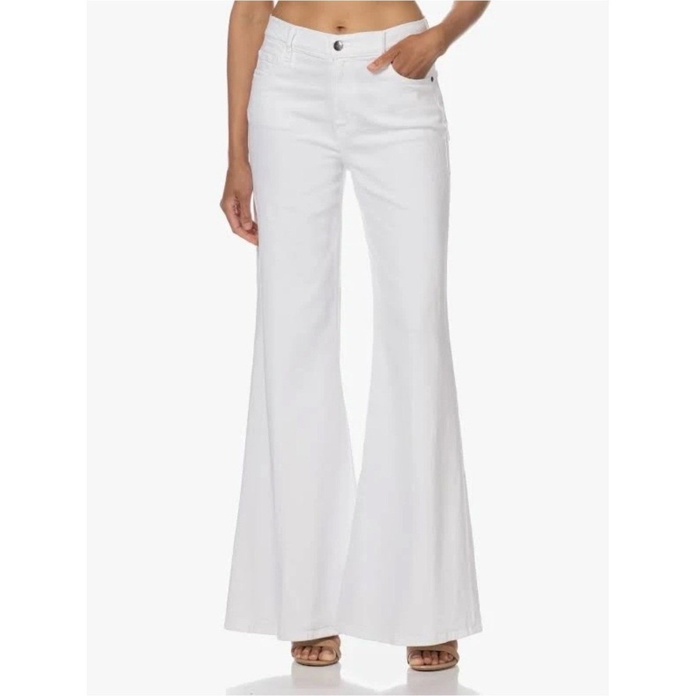 FRAME Le‎ Palazzo Blanc High Rise Wide Leg Jeans White Coastal 34